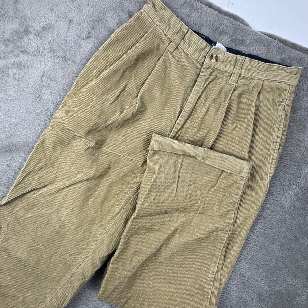 Tommy Hilfiger Corduroy Pants Mens 29x32 Tan Good Vintage Pleated Cuffed 2001